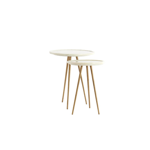 Light & Living bijzettafel Prato - wit - Ø43cm