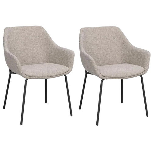 Rowico Home Haley Eetkamerstoel Lichtgrijs - Armleuning - Set Van 2