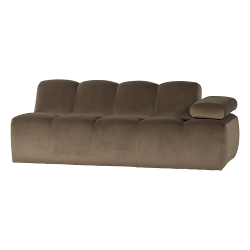 WOOOD 2-zits bank arm rechts Mojo - Velvet - Taupe - 74x204x97