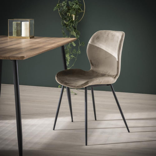 Giga Meubel Eetkamerstoel Velvet - Champagne - Set van 2