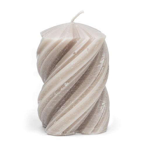 Rivièra Maison Twisted Pillar Candle 6,5x9 - Paraffine - Flax - vtwonen shop