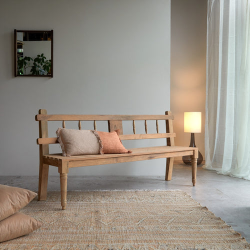 Tikamoon Bank van gerecycled massief teakhout - Naturel