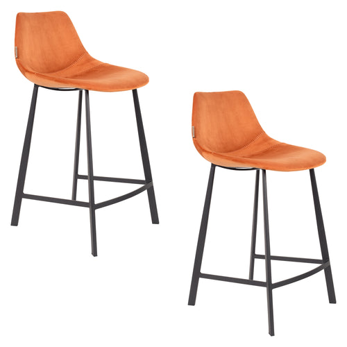 Dutchbone Franky Barkruk Oranje 65 cm - Set van 2 - vtwonen shop