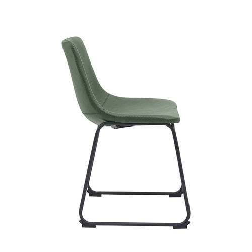 LABEL51 Eetkamerstoel Risto - Donkergroen PU-Leer - Set van 2 - vtwonen shop