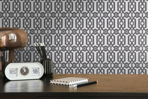 Livingwalls behang grafisch motief zwart en wit - 53 cm x 10.05 m - AS-390624 - vtwonen shop