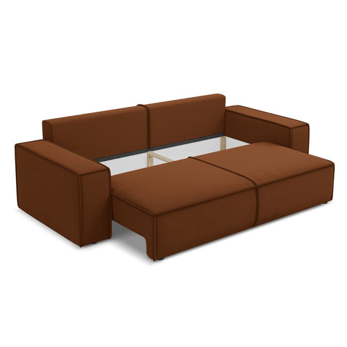 LaMiaSofa 3-zits slaapbank Livorno - velours - terracotta - 255x105x85