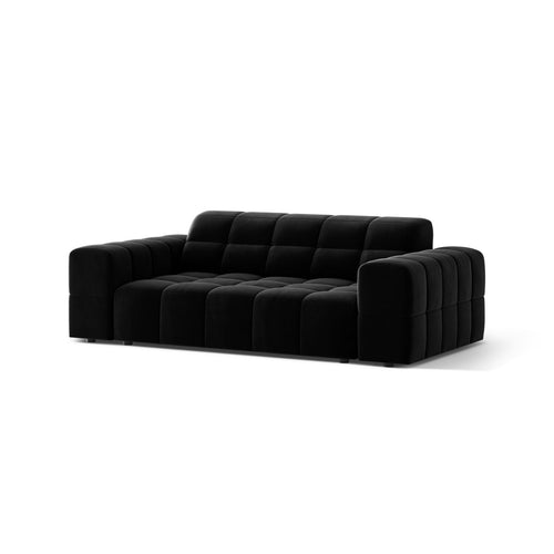 Cosmopolitan Design - Bank Chicago 2-zits, flueel zwart - 102x178x78cm