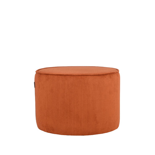 LABEL51 Poef Tibo - Roest Ribstof - 55x55x40cm