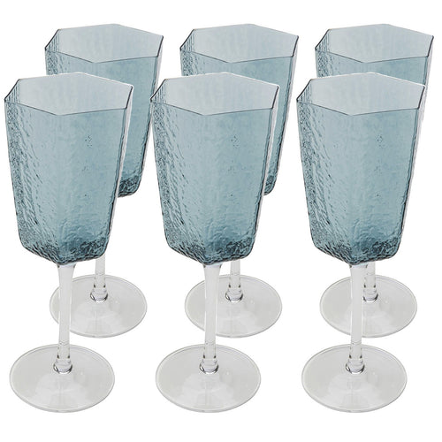 Kare Design Wijnglazen Rode Cascata blauw (6/Set) - vtwonen shop