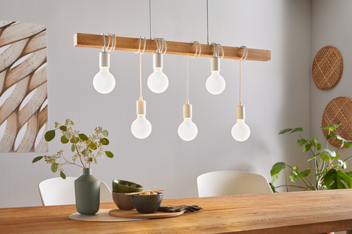 EGLO hanglamp Townshend - e27 - 100 cm - wit/bruin - vtwonen shop