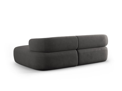 Micadoni rechter hoekbank Jenny 5-zits, flueel donkergrijs - 145x200x73cm
