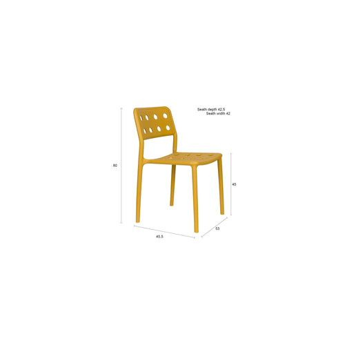 Housecraft Living Serra Tuinstoel/ Eetkamerstoelen Kunststof Geel - Set van 4 - vtwonen shop