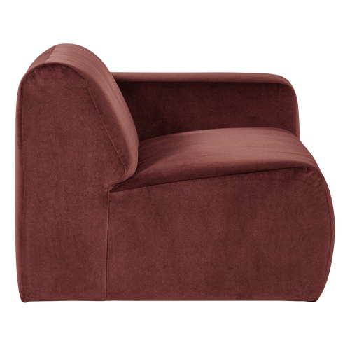 WOOOD 1,5-zits bank arm rechts Mojo Base - Velvet - Kast.bruin - 74x145x97