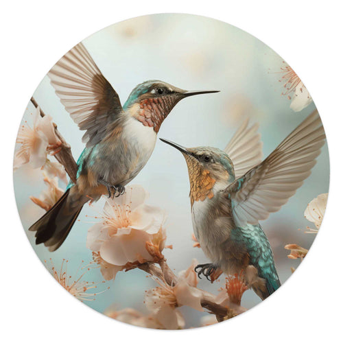 Reinders Kolibri in de lente glasschilderij -  beige - hobbyruimte - Ø 50cm