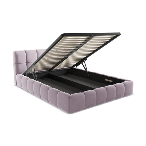 LaMiaSofa Bed met opbergruimte Roma - velours - lavendel - 180x228x82
