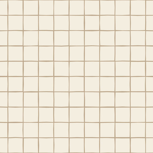 ESTAhome behang geblokt motief beige en bruin - 50 x 900 cm - 131929