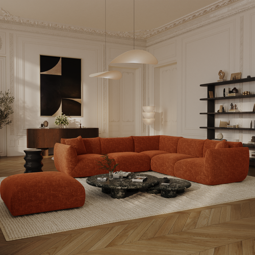 Sia Home - Zitzak NOOMA - chenillefluweel terracotta 97cm