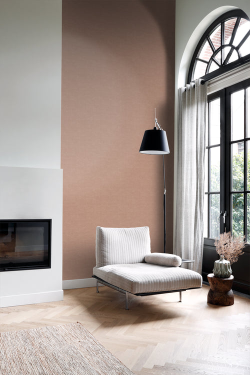 Origin Wallcoverings behang linnenstructuur terracotta - 0.53 x 10.05 m - 348013 - vtwonen shop