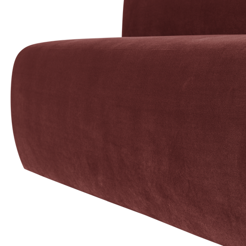 WOOOD eetbank 164cm rugleuning Mojo Base - Velvet - Kastanjebruin - 83x164x76
