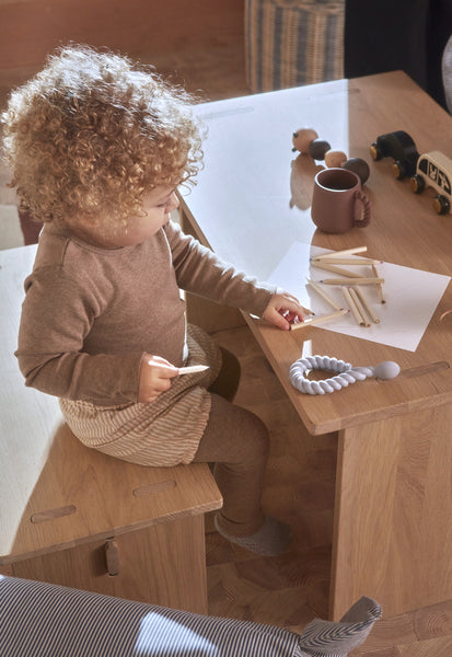 OYOY Kinderlepel - Set van 2 bruin en groen Mellow - silicone - vtwonen shop