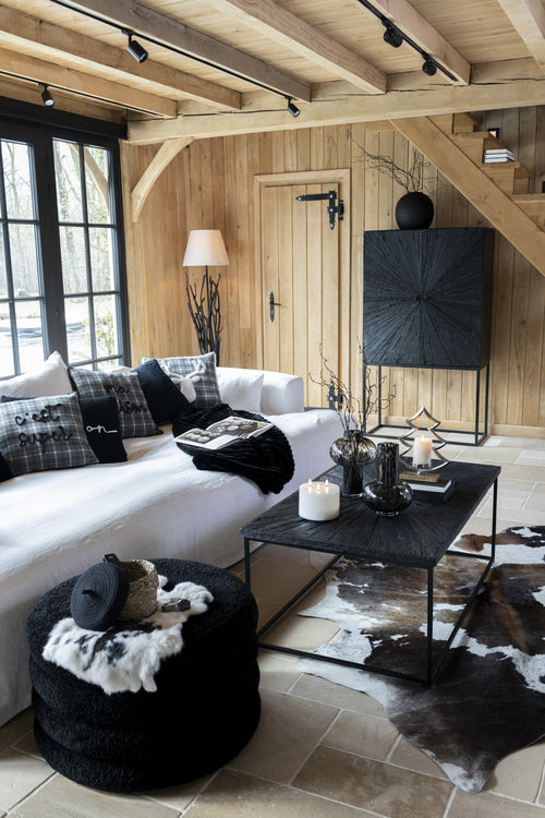 J-Line kussen Tekst - polyester - grijs - 2 stuks - vtwonen shop