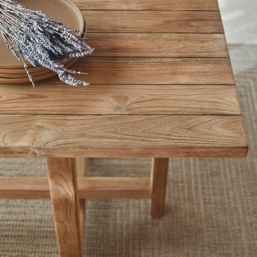 Tikamoon Tuintafel van gerecycled massief teakhout voor 6/8 personen - Naturel