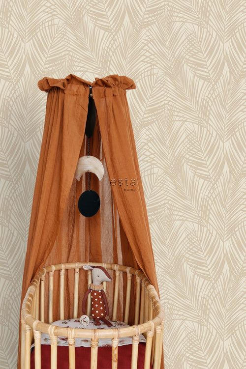 ESTAhome behang palmbladeren lichtbeige - 53 cm x 10.05 m - 139430