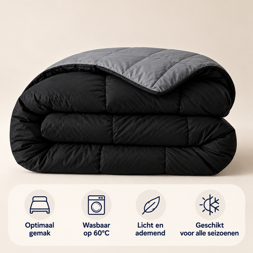 Ten Cate wasbaar dekbed 140x200 - zwart/grijs