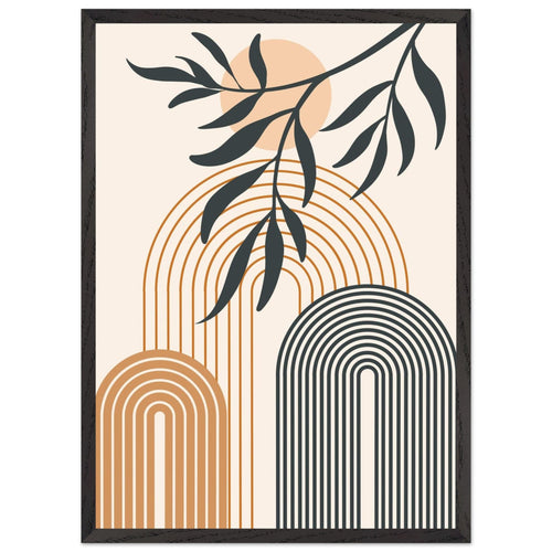 Artfulprints Poster met Lijst Boho – Sunset arches   - 50x70 cm - Meerkleurig