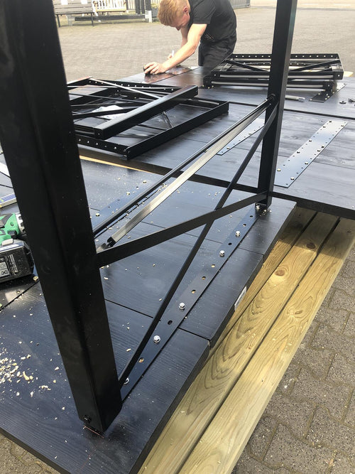 MaximaVida onderstel Berlijn bouwpakket voor inklapbare bierbank - onderstel 25 cm zwart gecoat