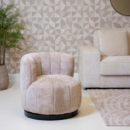 DÉJA Living Draaifauteuil Joyce - Taupe Stof - 72x74x71cm