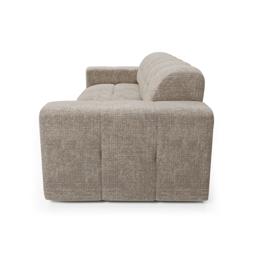 Sia Home - Rechte bank MAEL - Fluweel met reliëf - Beige - 230cm - vtwonen shop