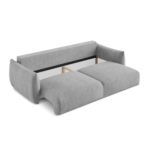 LaMiaSofa 3-zits slaapbank Savona - chenille stof - lichtgrijs - 230x105x90