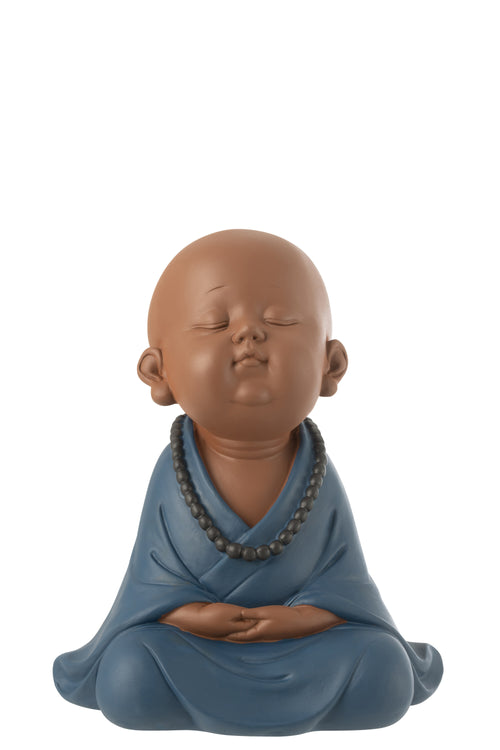 J-Line figuur Monnik Zen - polyresin - blauw - large
