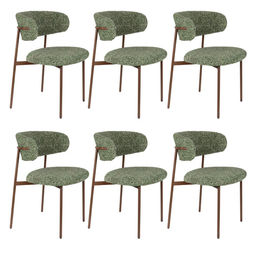 Housecraft Living Claes Eetkamerstoelen Groen - Set van 6
