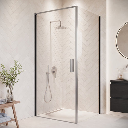 Badplaats Douchecabine Alava 100 x 100 x 190 cm – Chroom – Douchewand met Draaideur