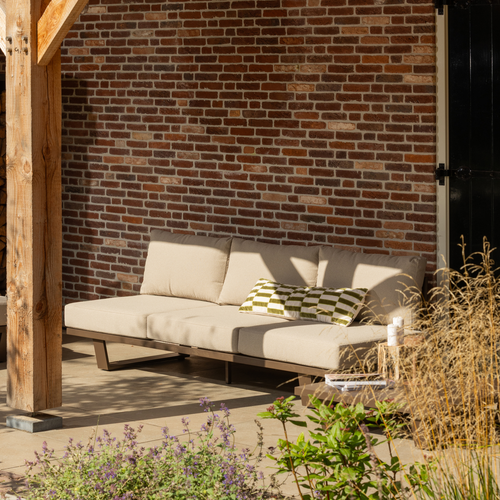 WOOOD 3-zits tuinbank Bear - Aluminium - Bruin - 80x210x87