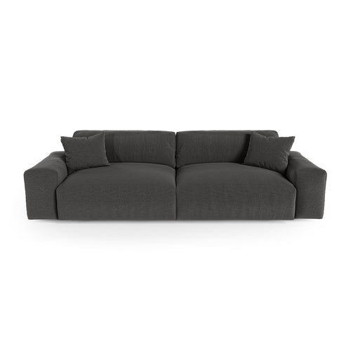 Premium Interiors - Bank CHEER - zacht aanvoelende geweven stof  donker antraciet 240cm