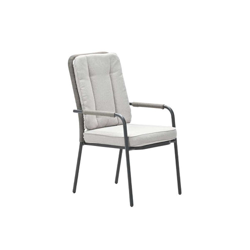 Venice dining fauteuil - carbon black - rope taupe - desert sand - vtwonen shop