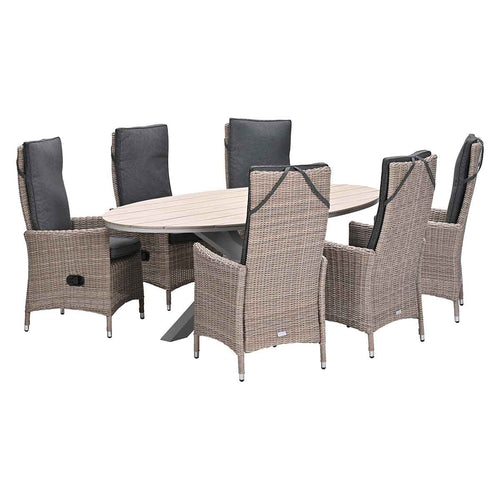 Garden Impressions tuinset Collin - Tulli - vintage willow - 220x115 cm - 7-delig