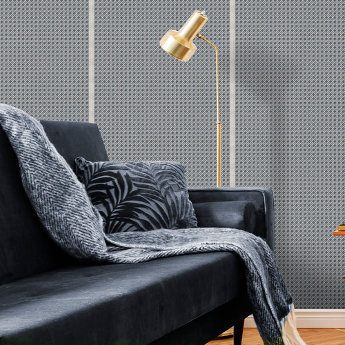Sanders & Sanders behang ruiten donkerblauw - 53 cm x 10 m - 640514