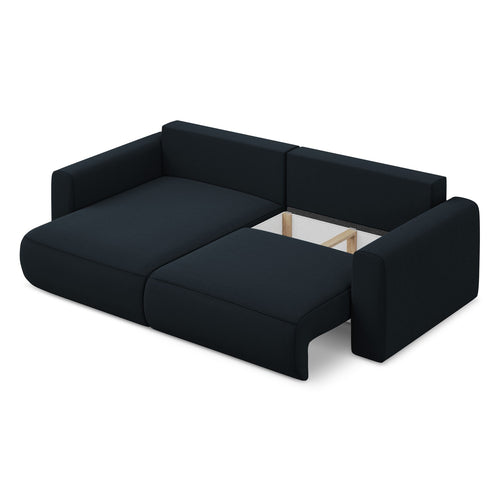 LaMiaSofa hoekbank links Perugia - velours - koningsblauw - 240x149x82