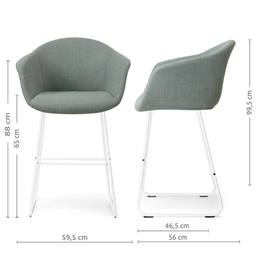 Nolon Nino-Otis barkruk saliegroen - wit onderstel - 65 cm - vtwonen shop