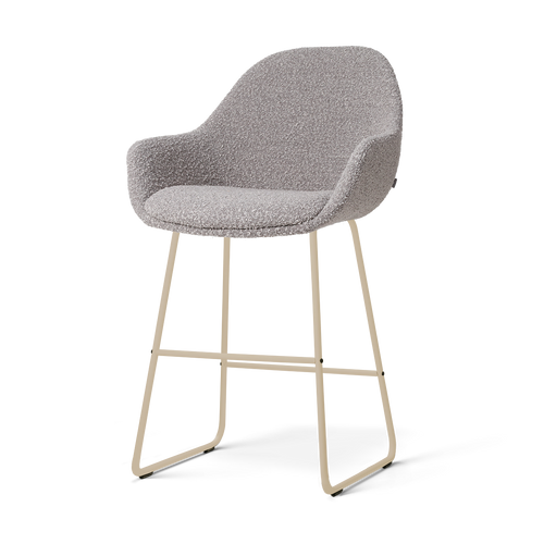 Nolon Nino-Mae barkruk bouclé taupe - beige onderstel - 65 cm
