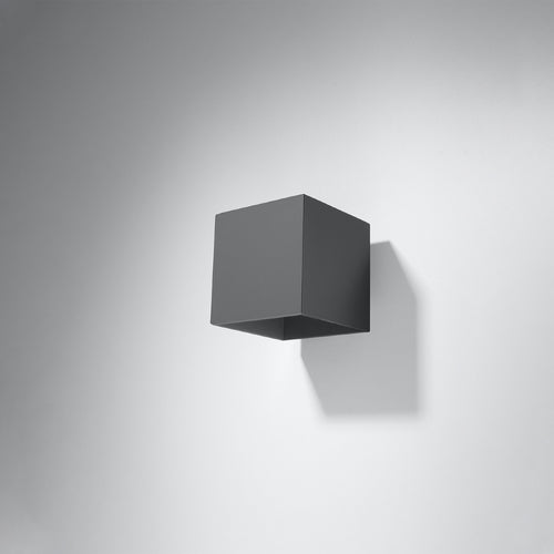 Sollux Lighting Wandlamp QUAD 1 antraciet - 10x12x10cm