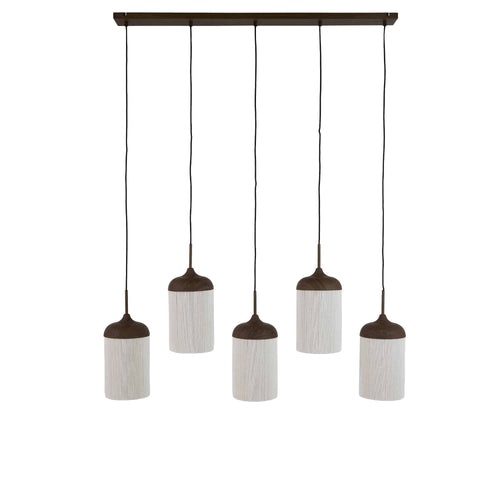 Light & Living hanglamp Dania - bruin - 117x10x27cm
