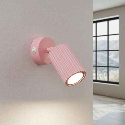 Sollux Lighting Wandlamp KARBON roze met schakelaar - 8x16x16cm