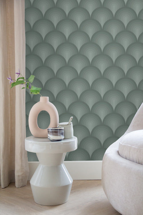 ESTAhome behang 3D-motief celadon groen - 50 x 900 cm - 131122 - vtwonen shop