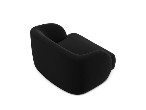 Micadoni Fauteuil Miley flueel, zwart - 90x103x70cm
