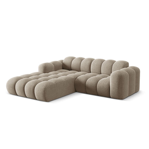 Cosmopolitan Design - Linker hoekbank Treno 3-zits, chenille donkerbeige - 184x240x70cm